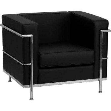 GEC Contemporary Modular Lounge Chair - Leather - Black - Hercules Regal Series ZB-REGAL-810-1-CHAIR-BK-GG